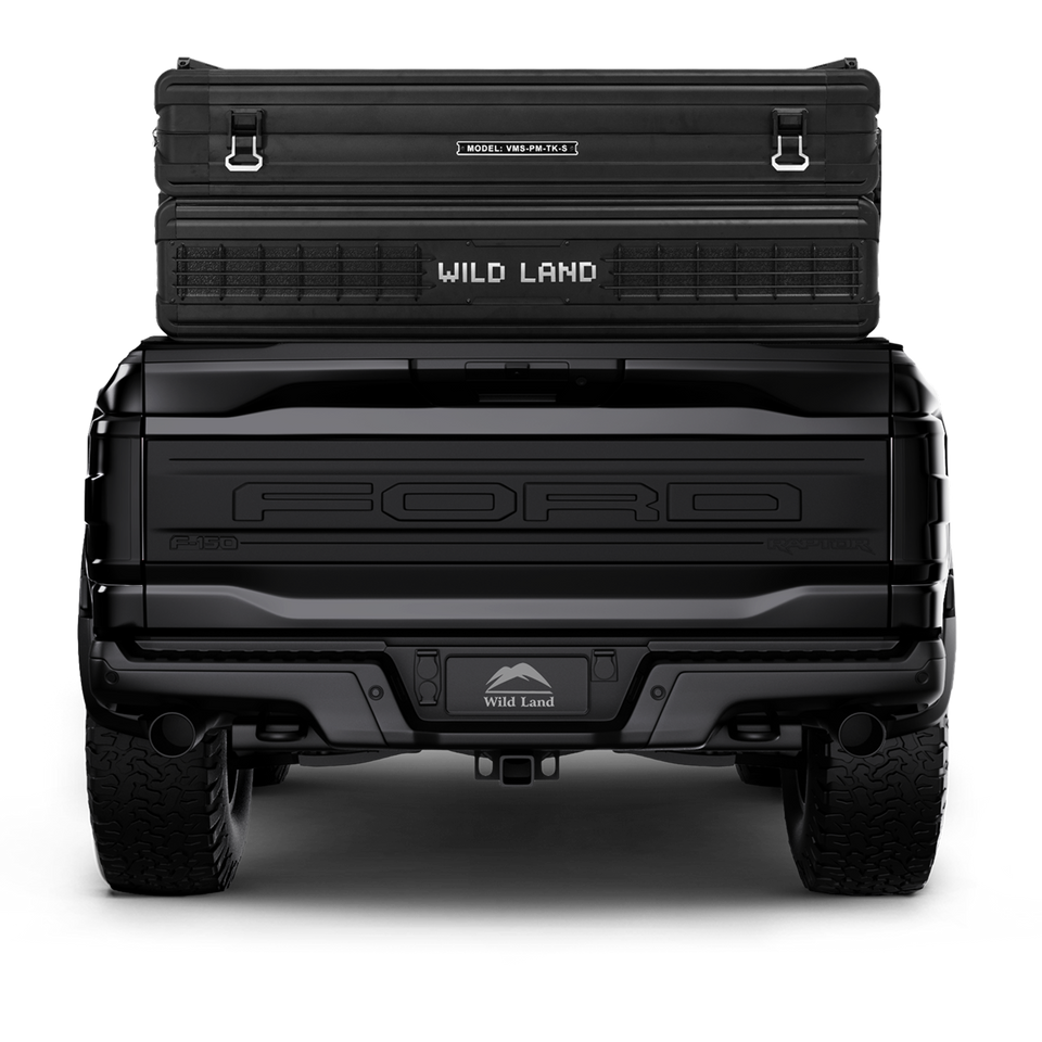 Trunk mounted on a FORD F-150 truck bed