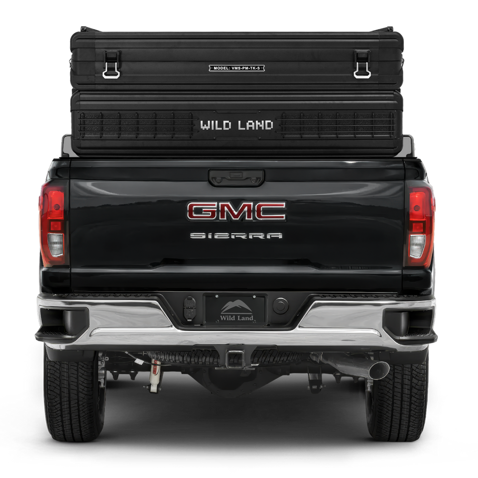 Trunk mounted on a GMC SIERRA truck bed