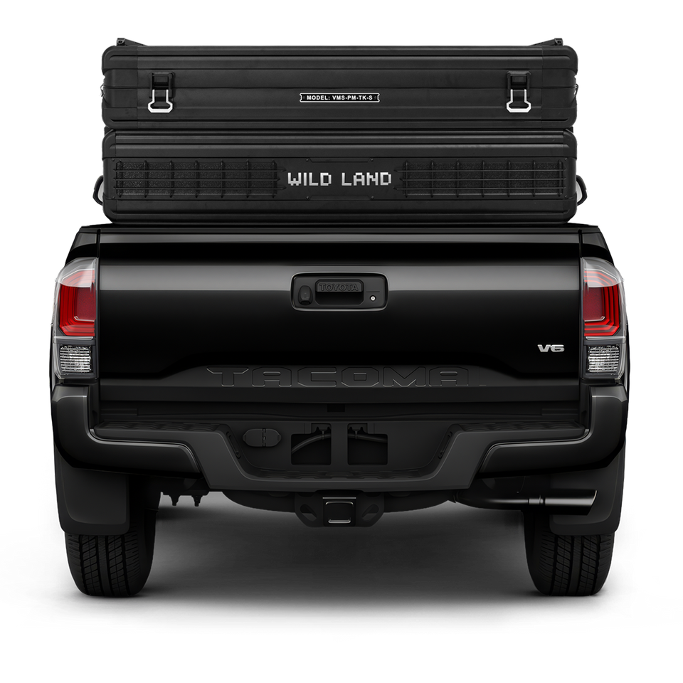 Trunk mounted on a Toyota Tacoma truck bed